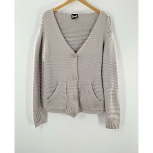 H By Bordeaux Women's Lilac‎ Button Up Knit Sweater Size S